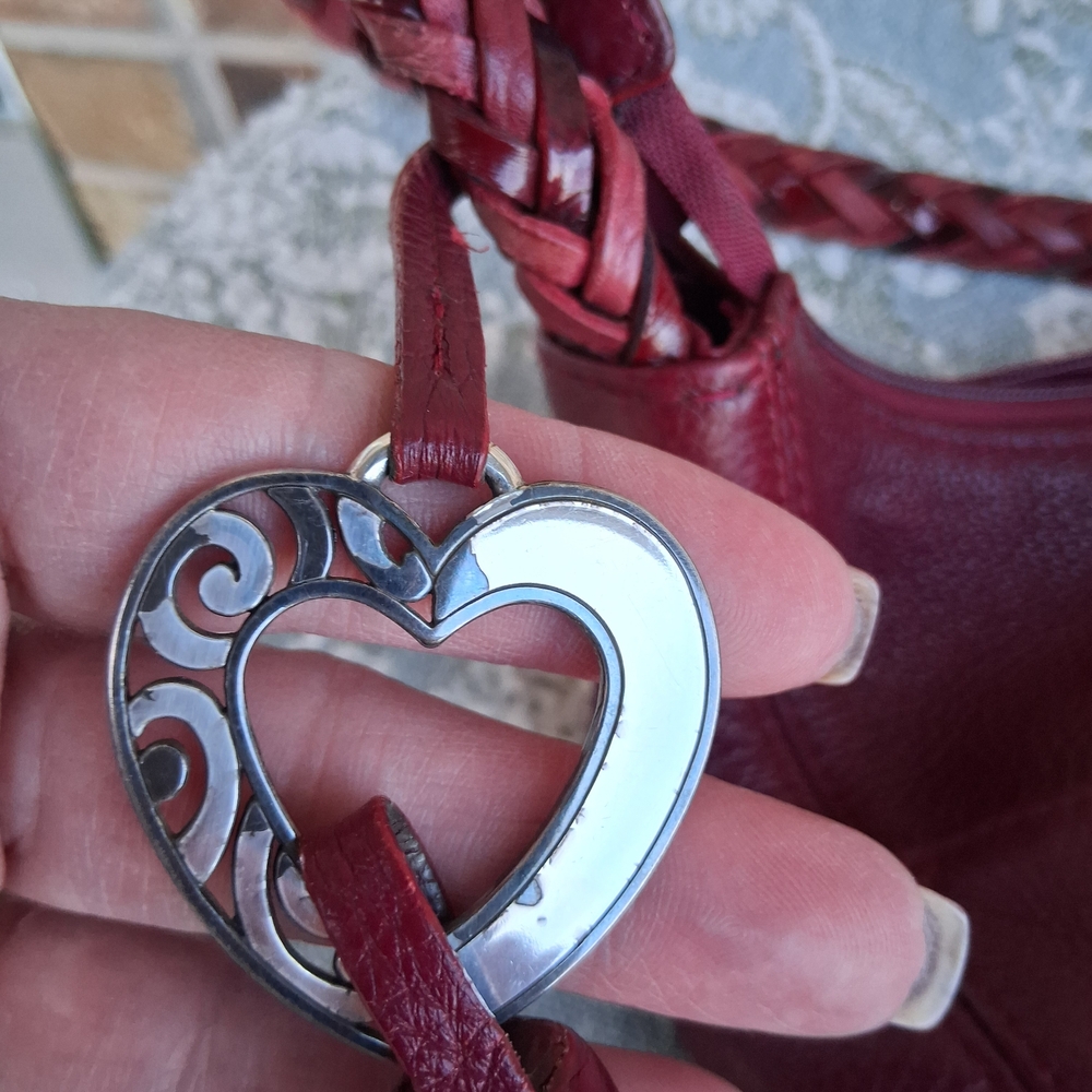 💓Brighton Barbados Ziptop Hobo Bag In Rasberry - Picture 9 of 14